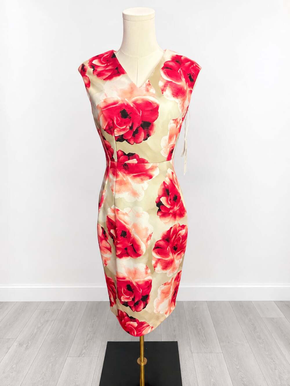 Calvin Klein Women's Floral V-Neck Sheath Dress Size 2